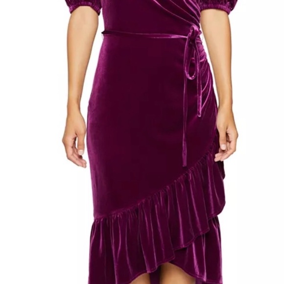 NWT‼️Lucy Paris
Velvet Faux-Wrap Dress (eggplant) - Picture 3 of 3